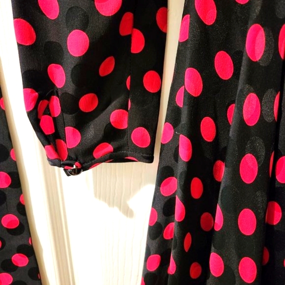 Albert Nipon Silk Dress Red Polkadot - Picture 4 of 13